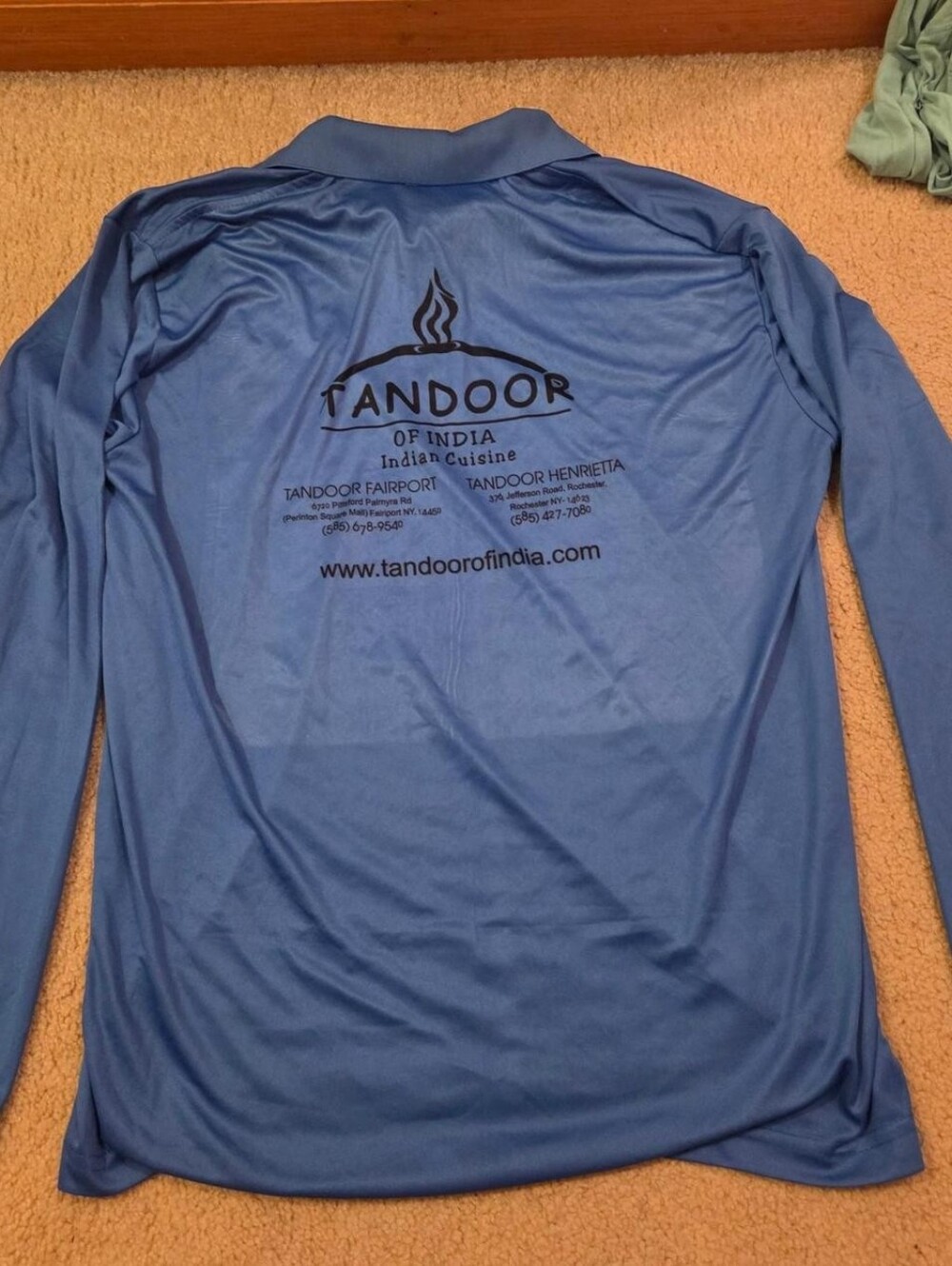 Branded Long Sleeve Polo Shirt - Blue - Picture 2 of 2